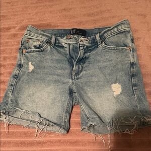 GAP Women's Light Blue Distressed Jean Shorts